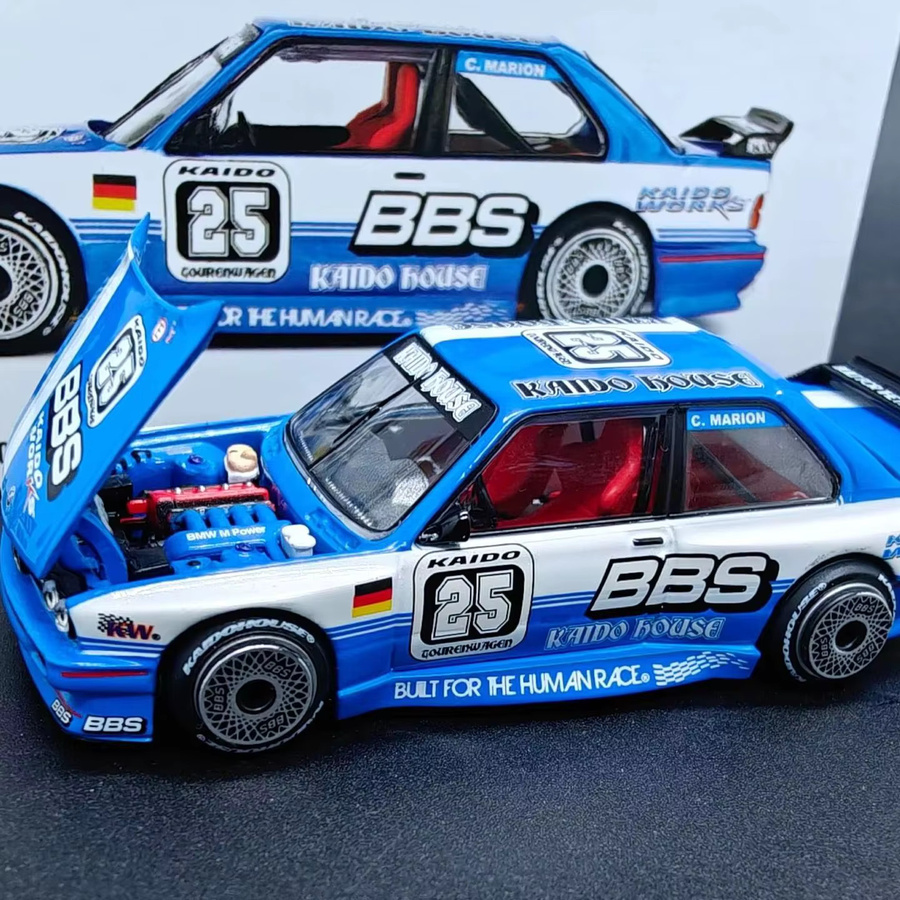 KaidoHouse MINIGT M3 E30 BBS Automodell, 1:64, Metall, Blau - Bild 3