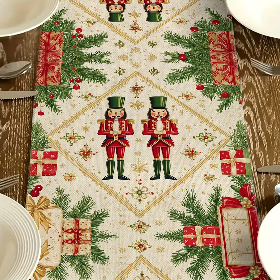 VIKAMA Weihnachts-Tischläufer mit Nussknacker-Motiv, mehrfarbig, B/H: 183 x 33 cm - Bild 4