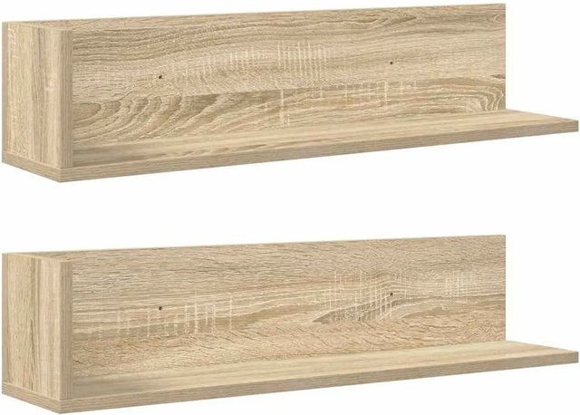 vidaXL Wandregale 2er-Set aus Holzwerkstoff in Sonoma-Eiche, B/T/H: 75 x 16,5 x 16,5 cm - Bild 1