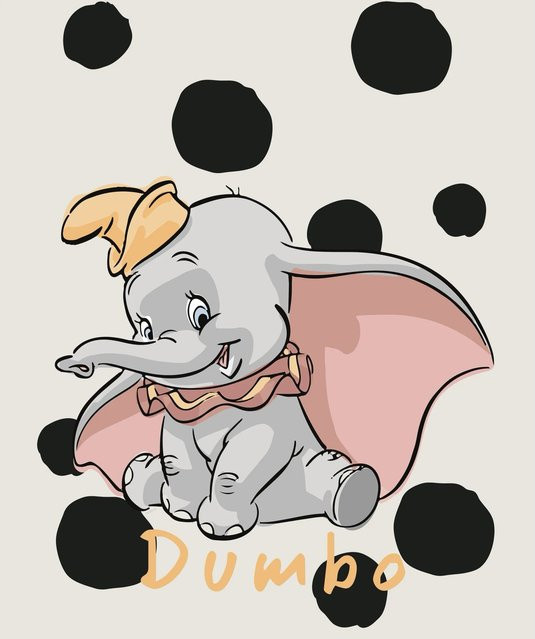 Komar Wandbild Dumbo Dots Paper Poster Multicolor B: 40 cm, H: 50 cm - Bild 1
