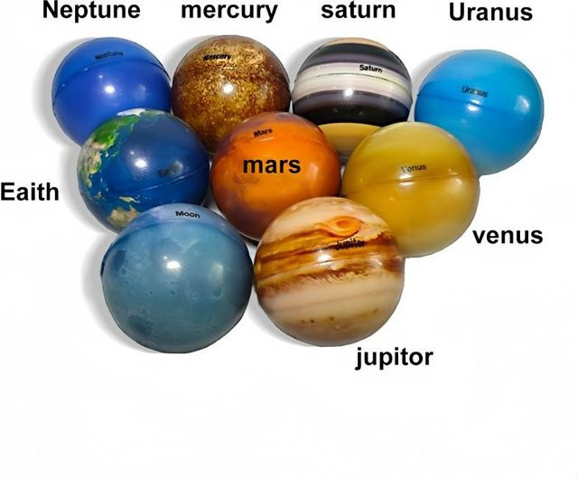 Neun Planeten Schaumstoff Hüpfbälle Set, 9-teiliges Set, Weltraum, orange - Bild 1