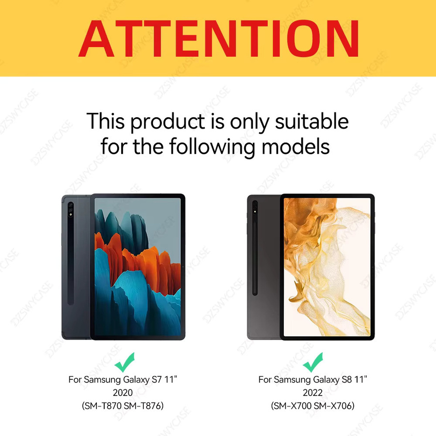 Stoßfeste Schutzhülle für Samsung Galaxy Tab S7/S8 11 Zoll mit Stifthalter und transparenter Acryl-Rückseite in Blau - Bild 2