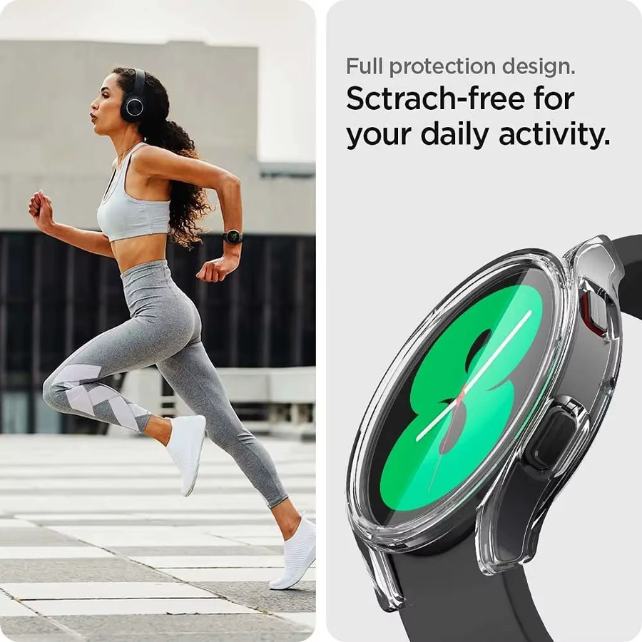 SAMUTAX Schutzhülle für Samsung Galaxy Watch 4 5 6, Silikon, Space Gray - Bild 5
