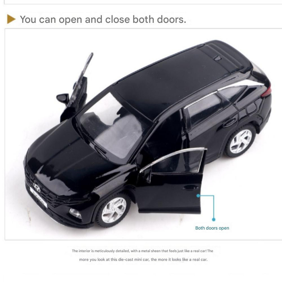 k BEE Hyundai Tucson 2020 Mini-Druckguss Metall 1/38 Schwarz - Bild 5
