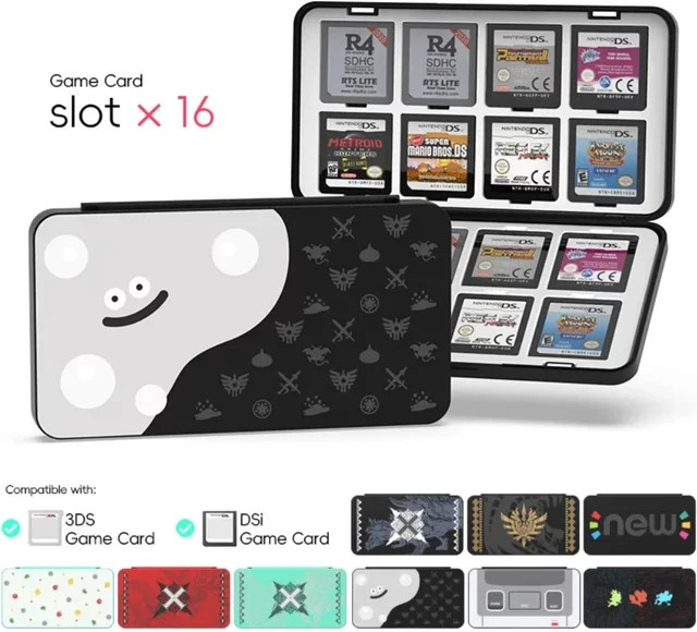 DATA FROG Spielkassettenhalter in Schwarz mit 16 Steckplätzen, tragbarer Aufbewahrungskoffer für 3DS, 2DS und DS-Serie - Bild 1