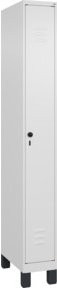 C+P Spind Classic PLUS Garderobenschrank mit 1 Abteil, Füße, Sicherheits-Drehriegel und 3 Garderobenhaken, Farbe: Anthrazit/Grau, H x B x T: 195 x 25 x 50 cm - Bild 1