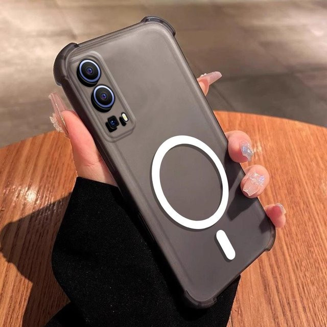 NOO.1Case Magnetische Handyhülle für Vivo Y72 5G und Vivo Y52 5G in Schwarz, Matt mit Airbag-Ecken und Stoßfestem Schutz - Bild 1