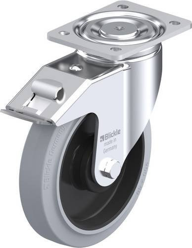 Blickle Lenkrolle LH-POEV 200KA-FI-SG mit Feststeller in Grau, Schwarz und Silber, Rad-Durchmesser: 20 cm, Tragfähigkeit: 500 kg - Bild 1