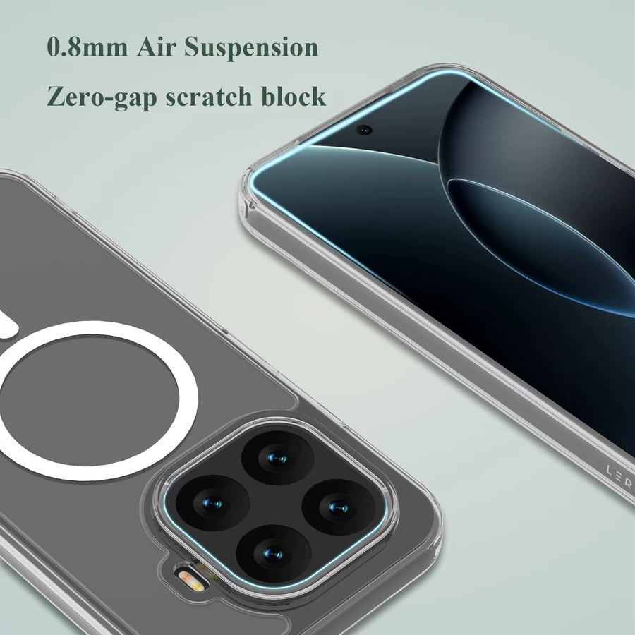 Lereach Magnetische Handyhülle für Xiaomi 15T Pro, Transparent, Stoßfeste 4-Ecken Schutzhülle mit kabelloser Ladefunktion - Bild 4
