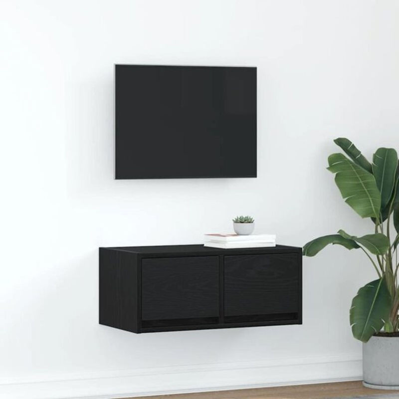Vidaxl TV-Schrank Modern in Schwarz, B/T/H: 60 x 31 x 25,5 cm, Holzwerkstoff - Bild 1
