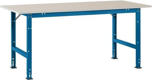 Manuflex Packtisch PACKPOOL Standard mit Melaminplatte in Brillantblau (RAL 5007), B/T/H: 175 x 80 x 76-87 cm - Bild 1
