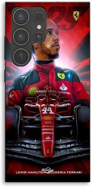 Maniacase Samsung Galaxy S23 Ultra Hülle Lewis Hamilton Ferrari offiziell in Schwarz und Multicolour - Bild 1