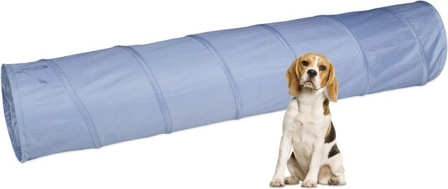 Relaxdays Hundetunnel Pop-up aus Polyester und Stahl in Grau, Länge: 200 cm, Breite: 40 cm, Höhe: 40 cm - Bild 1