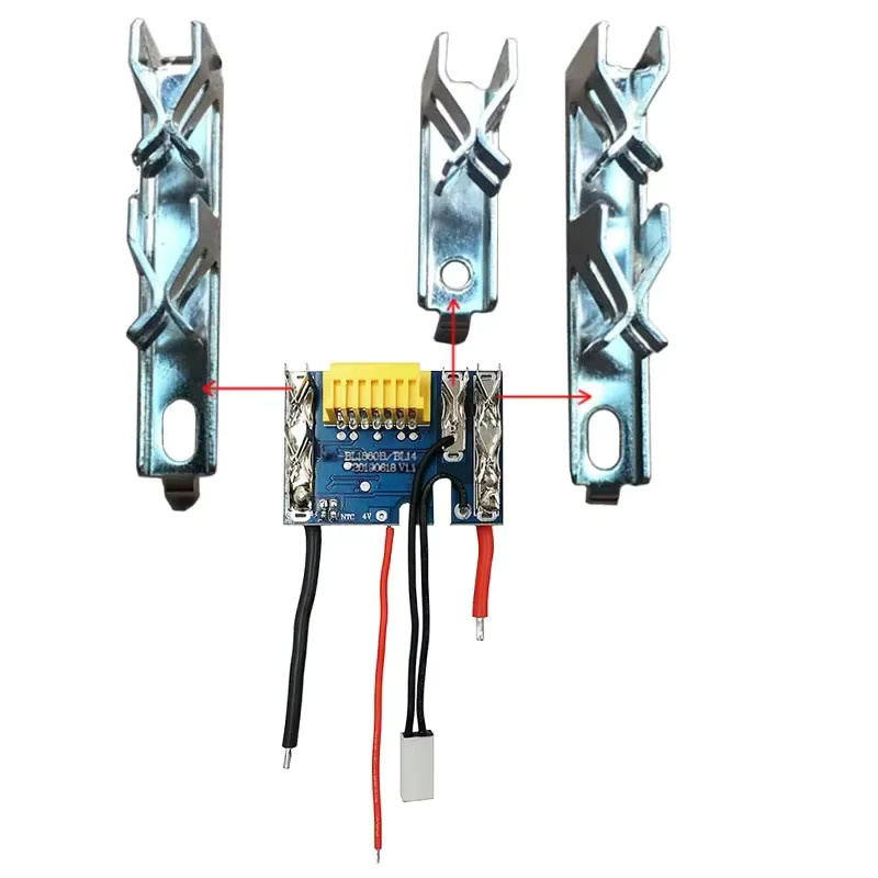 Makita BL1830 BL1430 PCB Metalle Buchse BMS Lade Board Stecker Terminal Adapter Konverter für Li-Ion Akkus 14,4 V und 18 V - Bild 2