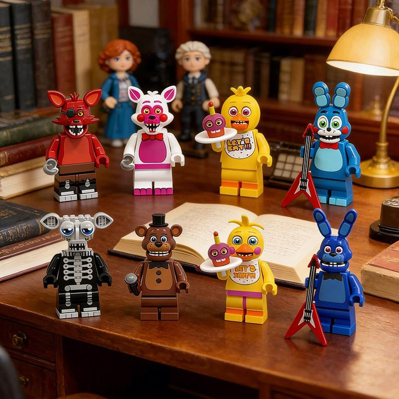 Yiran toy 1 Mini-Bausteine Bonnie-Ornament Montagebausteine Figuren Chica Foxy Bär Freddy Fazbear Spielzeug Zubehör - Bild 2