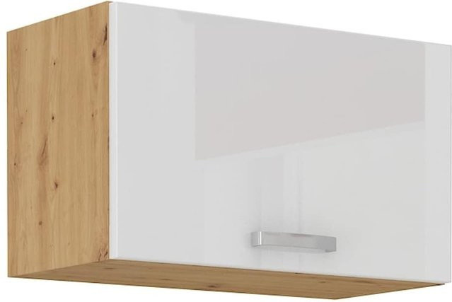 Hängeschrank für die Küchenzeile in Eiche Artisan und Weiß Hochglanz, Breite: 60 cm - Bild 1