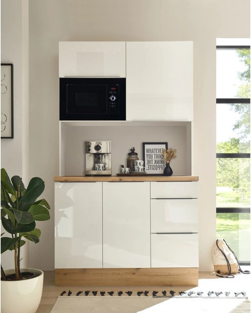 Respekta Küchenbuffet Marleen in Weiß Hochglanz mit modernem Design, B/H/T: 120 x 211 x 60 cm - Bild 1