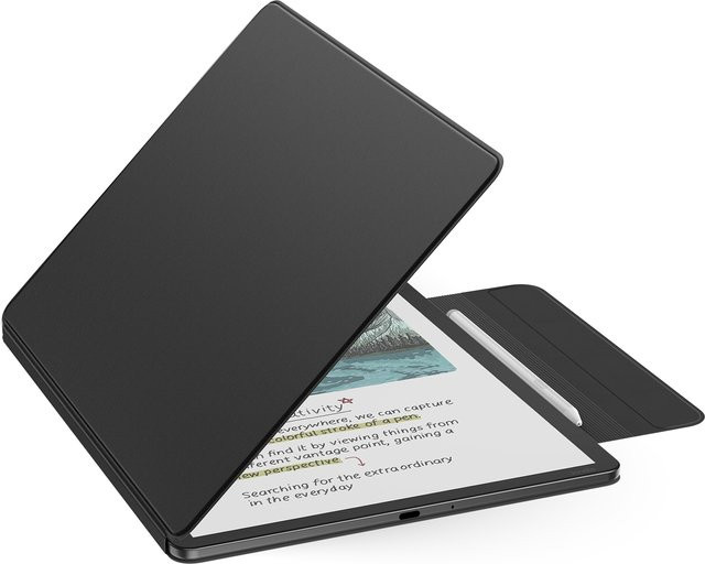MoKo Magnetische Hülle für Kindle Scribe 2025 (3. Generation) und Kindle Scribe Colorsoft 2025 (1. Generation), Schlanke Folio PU-Abdeckung, Schwarz - Bild 1