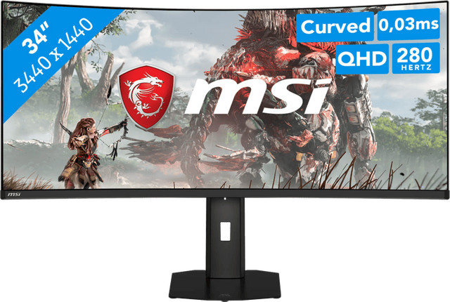 MSI MAG 341CQPDE QD-OLED X28 Curved Gaming-Monitor, 34 Zoll, QHD, Schwarz - Bild 1