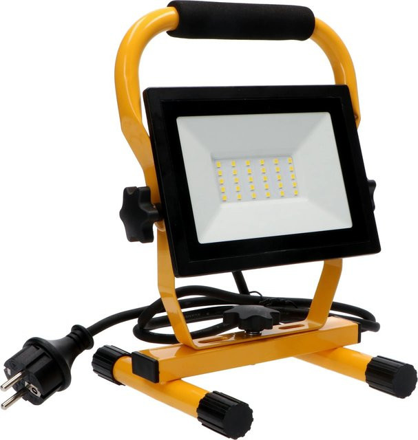 LED's Work LED-Arbeitsleuchte 30 W mit 4000 K, IP54, weißes Aluminiumdruckgussgehäuse, bruchsicherer Flutstrahler für Werkstatt, Garage sowie Innen- und Außenbereich - Bild 1