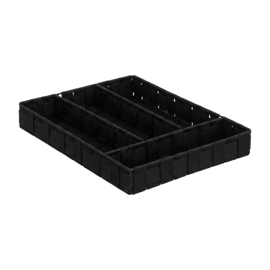Relaxdays Besteckkasten aus Kunststoff in Schwarz mit geflochtenem Design, B/T/H: 36 x 26 x 4,5 cm - Bild 2