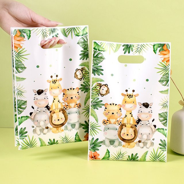 Dschungel Tier Geschenk Taschen aus Papier für Geburtstag und Baby Shower in Mehrfarben - Bild 1