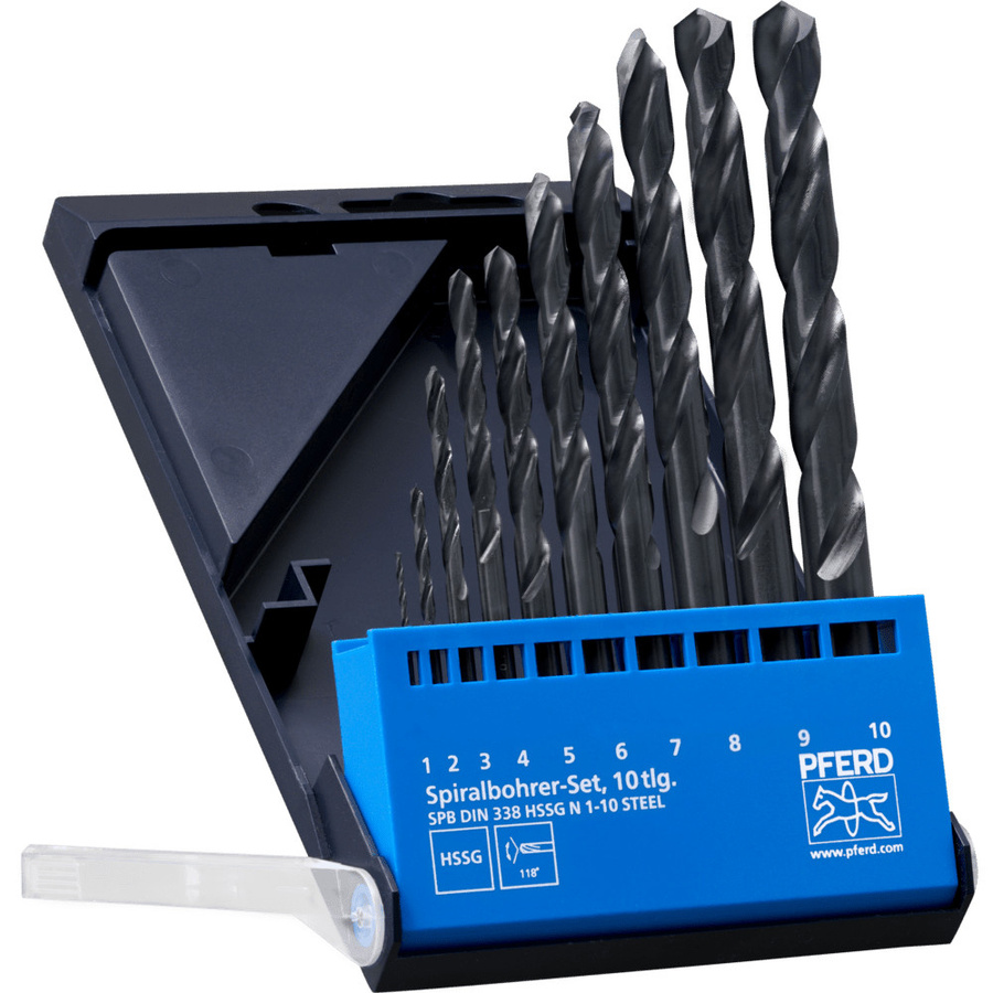PFERD Spiralbohrer-Set STEEL HSSG N DIN 338 universal, 10-teilig, silber - Bild 2