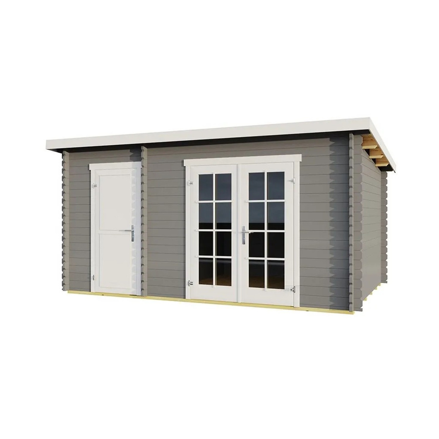 Lasita Gartenhaus Belmont Log Cabin in Hellgrau mit 28 mm Wandstärke B/T/H: 420 x 288,8 x 222,3 cm - Bild 2