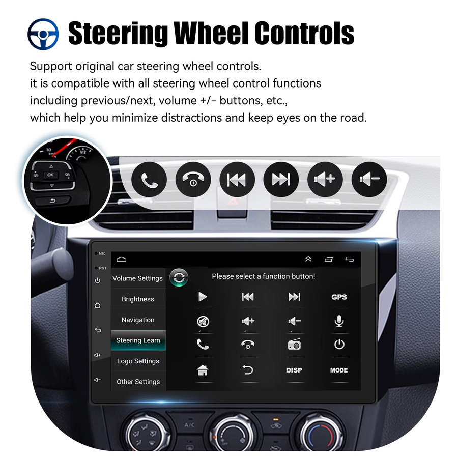 ESSGOO 2 DIN Android 14 Autoradio mit 4+64G Speicher, Carplay, Android Auto, GPS Navigation, Bluetooth, WIFI und ChatGPT KI-Sprachsteuerung in Schwarz - Bild 5