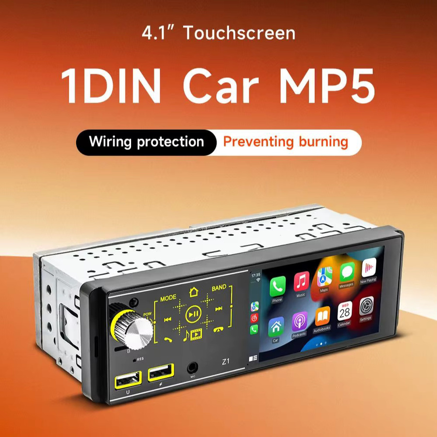 BQCC 1Din Universelles Autoradio mit Bluetooth 5.1, 7-Farben LED-Beleuchtung und Sprachassistent in Schwarz - Bild 4