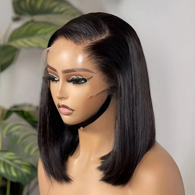 AMYTUD Bob-Echthaar-Perücke, HD-Spitze, für Damen - Bild 1