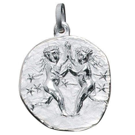 Colfem Anhänger Sternzeichen Zwilling, 925 Sterling Silber, matt, Unisex - Bild 1