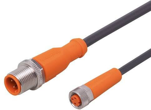ifm electronic EVC414 Verbindungsleitung mit Stecker und Buchse, gerade, orange, 20 m, 3-polig - Bild 1