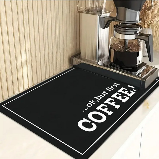 VIKAMA Silica-Schlammmatte für Kaffeemaschinen, wasserabsorbierende Küchenarbeitsplattenmatte in Schwarz, B/T/H: 30 x 30 x 30 cm - Bild 1