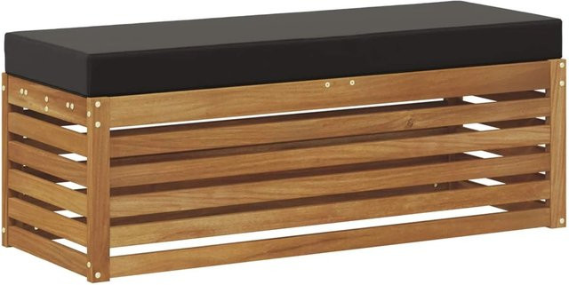 vidaXL Outdoor Hocker Bank aus Massivholz Akazie in Natur/Braun für Garten, Balkon und Terrasse B/T/H: 90 x 43 x 43 cm - Bild 1