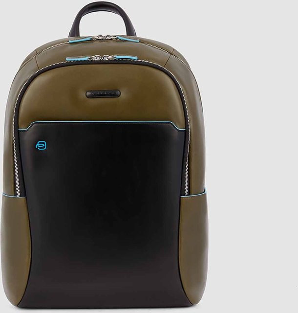 Piquadro Blue Square Großer Laptoprucksack mit 15,6 Zoll Notebookfach in Verde/Nero - Bild 1