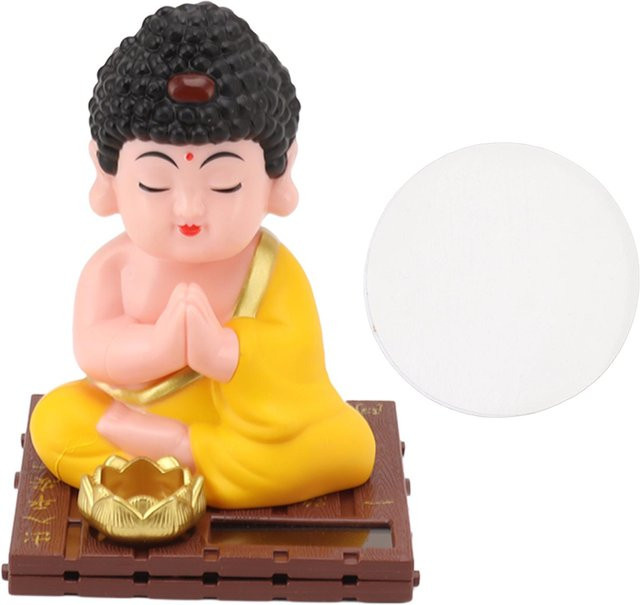 OutsideWorld Buddha Figur Solar Nickend in Beige aus Kunststoff - Bild 1
