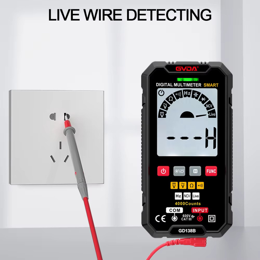 GVDA Digitales Multimeter mit True RMS, NCV und Automatischer Spannungsmessung in Schwarz - Bild 3