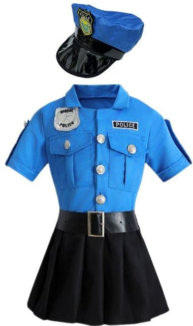 Polizei Rollenspiel Kleid, Verkleidungskleidung, Uniform Overalls, Blau - Bild 1