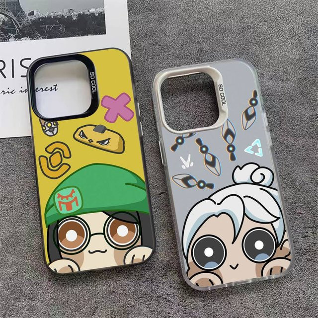 V-Valorant Game-Charakter Kunst Handyhülle für Apple iPhone 11 bis 17 Pro Max Plus, Stoßfeste Rückseite, Silber und Mehrfarbig - Bild 1