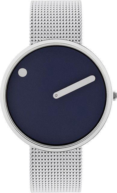 PICTO Analoguhr, Quarz, Edelstahl, Blau, 40 mm, Unisex - Bild 1