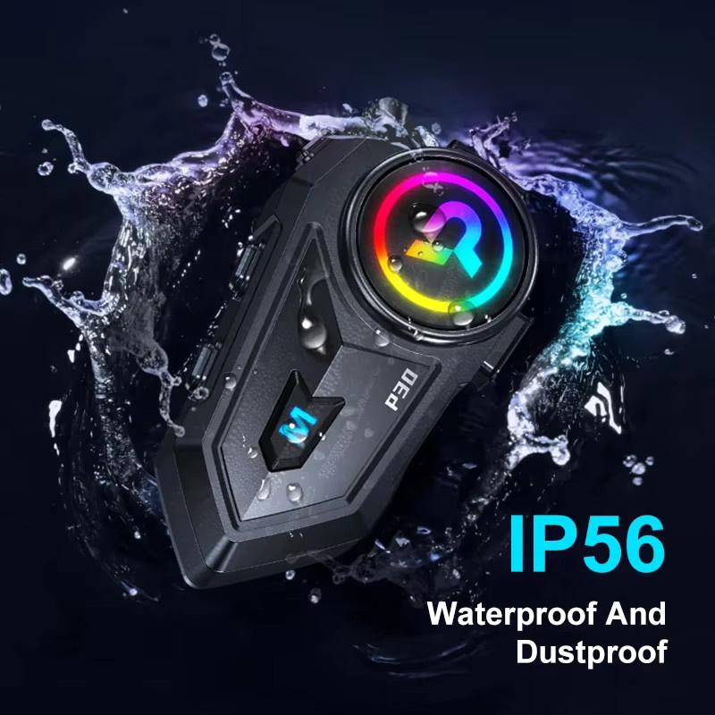 Kebidumei P30 Motorradhelm-Gegensprechanlage mit Bluetooth 6.0, wasserdichtes Bluetooth-Headset in Schwarz mit 300 m Reichweite - Bild 3