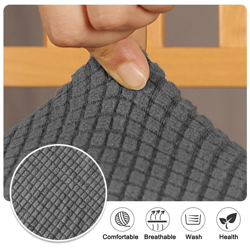 4er-Set elastischer Relaxsesselbezug aus Jacquard-Polyester in Braun für 1-Sitzer Sessel - Bild 2