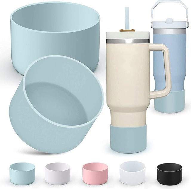 Silikon-Cup-Schutzhülle in Weiß für Stanley Quencher Adventure 40oz Tumbler mit Griff und Stanley IceFlow 20oz 30oz - Bild 1