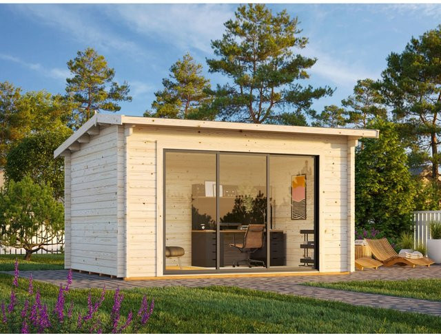 Palmako Gartenhaus Ines Slide aus Fichtenholz in Braun, B/T/H: 390 x 300 x 250 cm - Bild 1