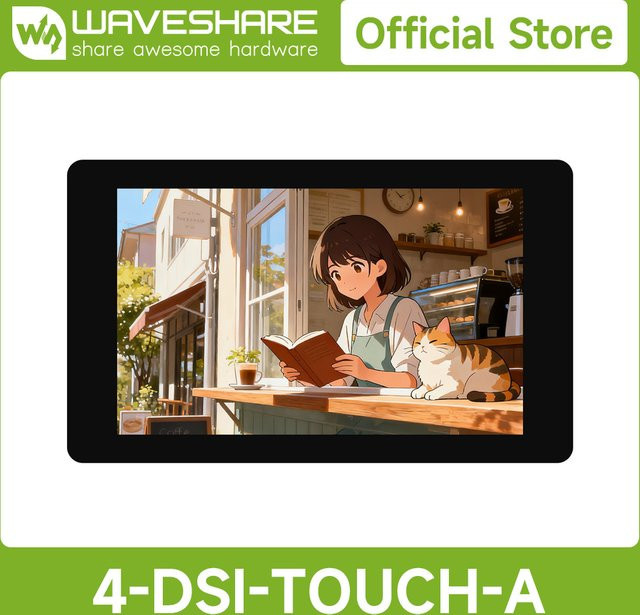 Waveshare 4/4,3 Zoll DSI kapazitives IPS-Touch-Display in Schwarz mit 480x800 Auflösung und gehärtetem Glas - Bild 1