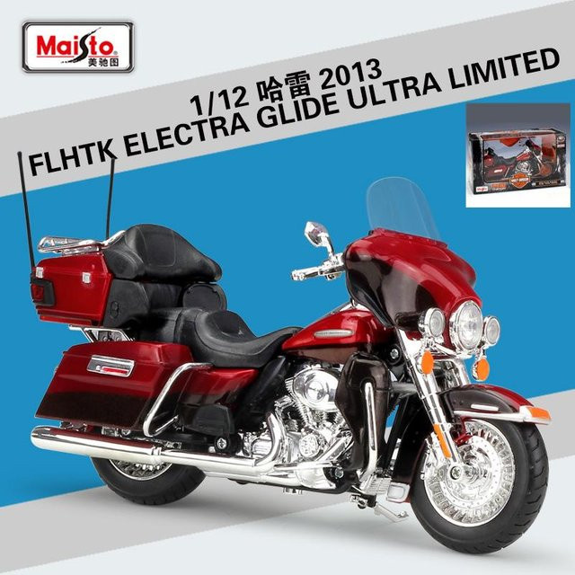 Maisto Harley Flhtk Electra Glide Ultra Limited, Motorradmodell, 1:12, Metall, Kunststoff, Rot - Bild 1