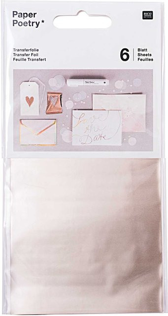 Rico Design Paper Poetry Transferfolie Champagner, 6 Blatt, 9 x 15 cm - Bild 1