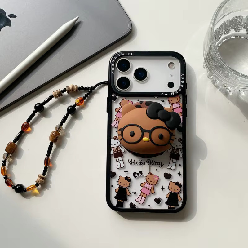 Yi ZHENG Hello Kitty Plüschpuppe Handyhülle mit Magnethalter und Lanyard für iPhone 17 16 15 14 13 Pro Max, Multicolor - Bild 4