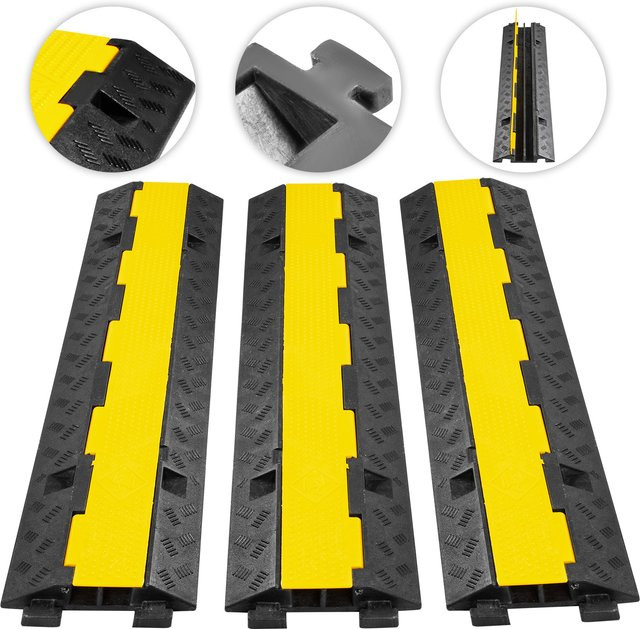 SucceBuy Kabelbeschermer mit 2 Kanälen aus Gummi und PVC in Gelb - Bild 1